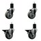 Service Caster 3.5'' Gray Poly Wheel Swivel 1-3/4'' Expanding Stem Caster Set 2 Brakes, 4PK SCC-EX20S3514-PPUB-2-PLB-2-134 - alternate 1